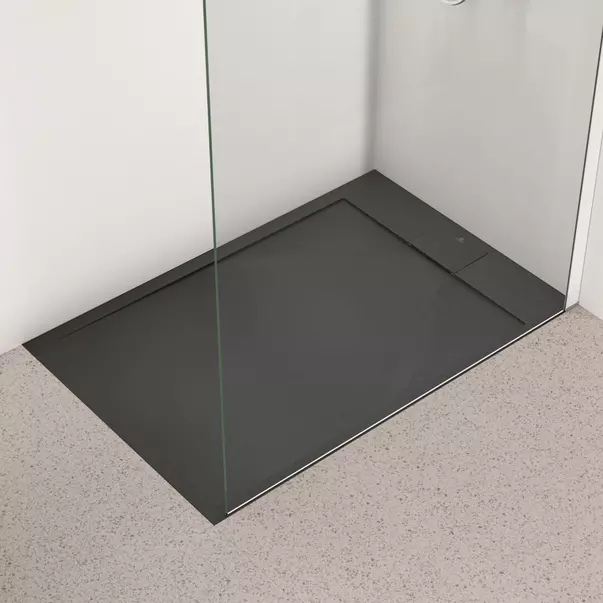 Cadita de dus dreptunghiulara Ideal Standard i.life Ultra Flat S negru intens 120x80 cm [2]