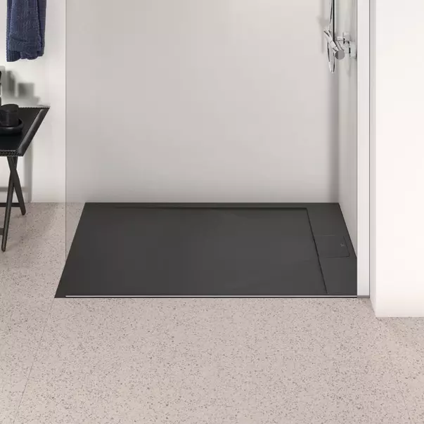 Cadita de dus dreptunghiulara Ideal Standard i.life Ultra Flat S negru intens 120x80 cm [3]