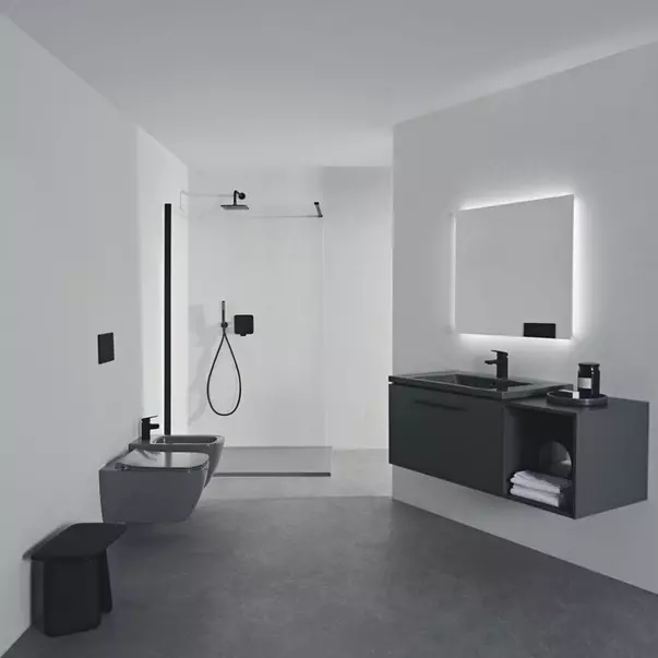 Cabine de dus dreptunghiulare - Cadita de dus dreptunghiulara Ideal Standard i.life Ultra Flat S gri asfaltic 120x90 cm