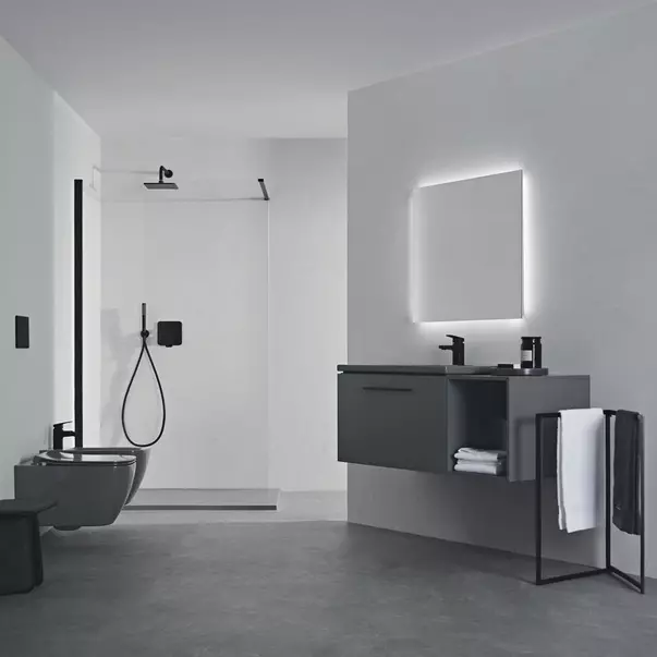 Cadita de dus dreptunghiulara Ideal Standard i.life Ultra Flat S gri asfaltic 120x90 cm [3]