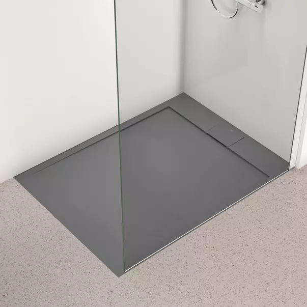 Cadita de dus dreptunghiulara Ideal Standard i.life Ultra Flat S gri asfaltic 120x90 cm [4]