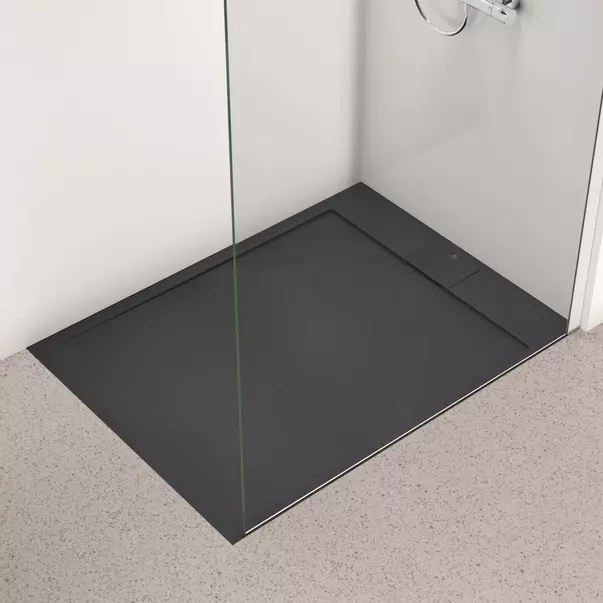 Cadita de dus dreptunghiulara Ideal Standard i.life Ultra Flat S negru intens 120x90 cm [2]