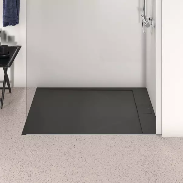 Cadita de dus dreptunghiulara Ideal Standard i.life Ultra Flat S negru intens 120x90 cm [3]