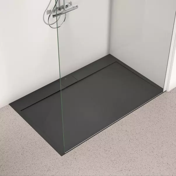 Cadita de dus dreptunghiulara Ideal Standard i.life Ultra Flat S negru intens 140x90 cm [2]