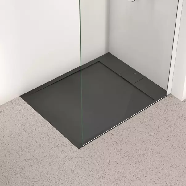 Cabine de dus dreptunghiulare - Cadita de dus dreptunghiulara Ideal Standard i.life Ultra Flat S negru intens 100x80 cm