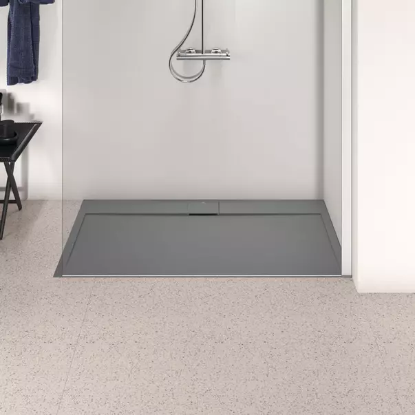 Cadita de dus dreptunghiulara Ideal Standard i.life Ultra Flat S gri asfaltic 140x80 cm [3]