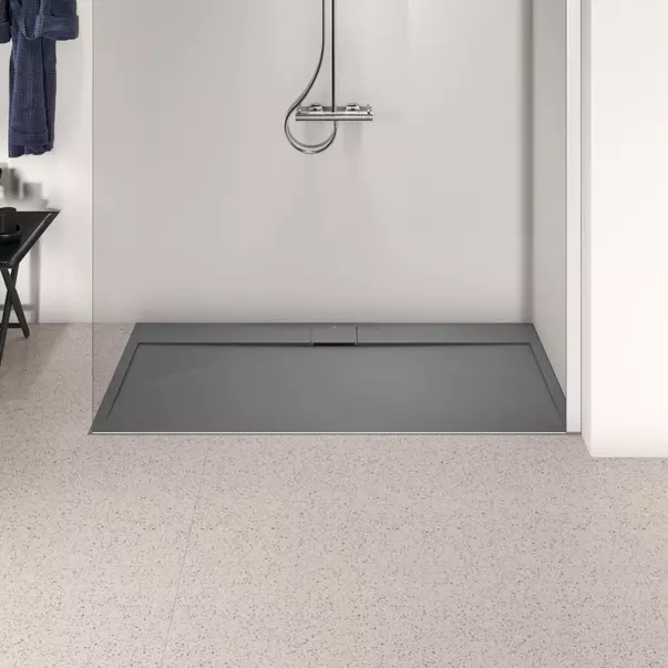 Cadita de dus dreptunghiulara Ideal Standard i.life Ultra Flat S gri asfaltic 160x80 cm [3]