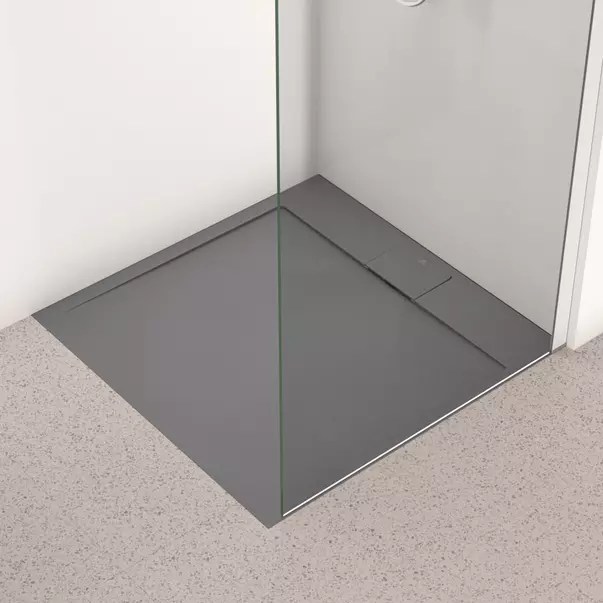 Cadita de dus patrata Ideal Standard i.life Ultra Flat S gri asfaltic 90x90 cm [2]