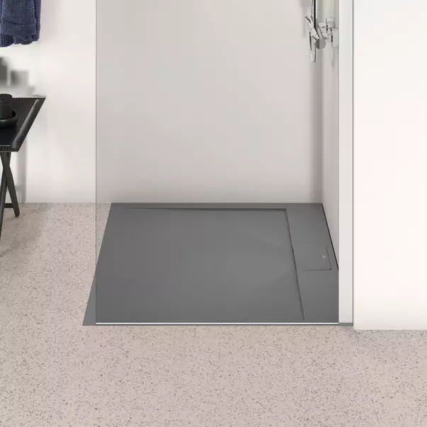 Cadita de dus patrata Ideal Standard i.life Ultra Flat S gri asfaltic 90x90 cm [4]
