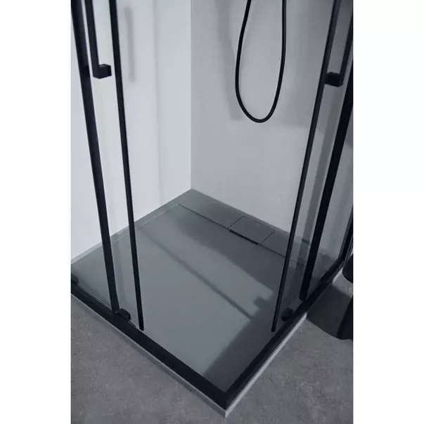 Cadita de dus patrata Ideal Standard i.life Ultra Flat S gri asfaltic 90x90 cm [5]