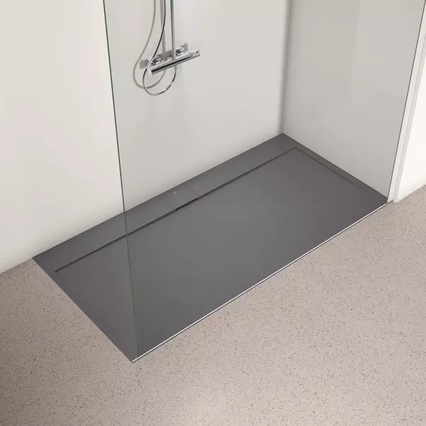 Cadita de dus dreptunghiulara Ideal Standard i.life Ultra Flat S gri asfaltic 180x90 cm [2]
