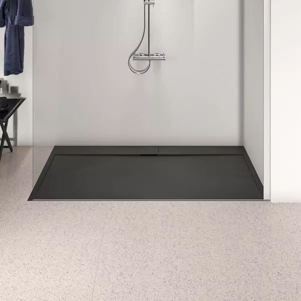 Cadita de dus dreptunghiulara Ideal Standard i.life Ultra Flat S negru intens 180x90 cm [3]