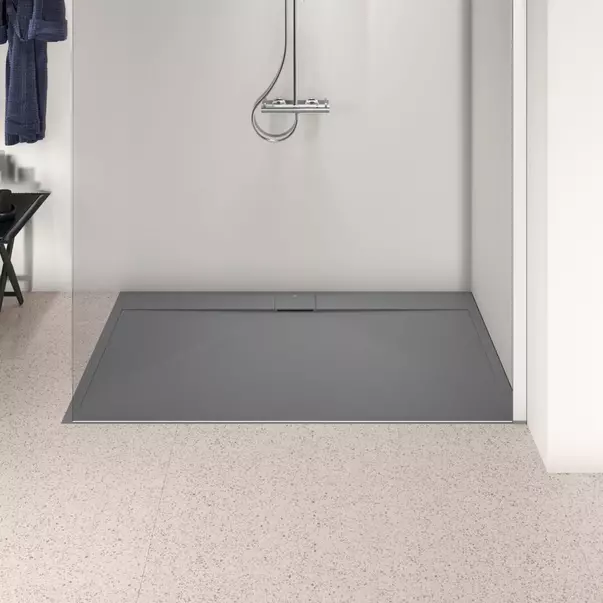 Cadita de dus dreptunghiulara Ideal Standard i.life Ultra Flat S gri asfaltic 160x100 cm [3]