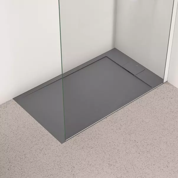 Cadita de dus dreptunghiulara Ideal Standard i.life Ultra Flat S gri asfaltic 120x70 cm [2]