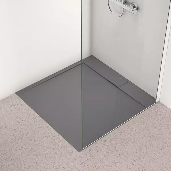 Cadita de dus patrata Ideal Standard i.life Ultra Flat S gri asfaltic 100x100 cm [2]