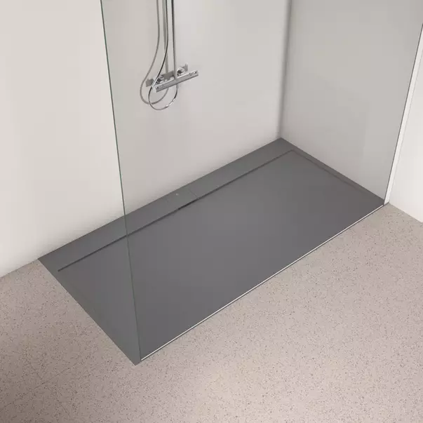 Cadita de dus dreptunghiulara Ideal Standard i.life Ultra Flat S gri asfaltic 200x100 cm [2]