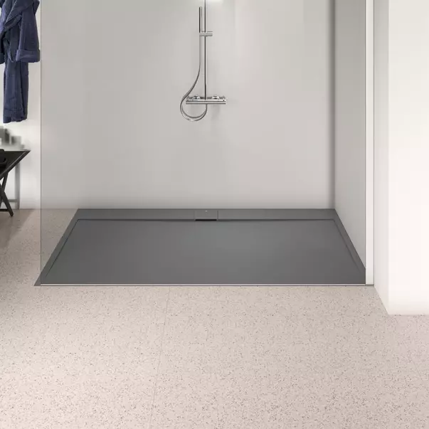 Cadita de dus dreptunghiulara Ideal Standard i.life Ultra Flat S gri asfaltic 200x100 cm [3]