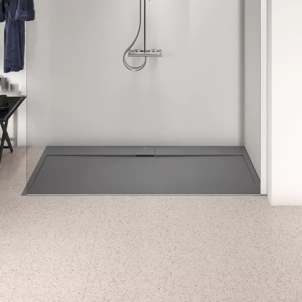 Cadita de dus dreptunghiulara Ideal Standard i.life Ultra Flat S gri asfaltic 180x80 cm [3]