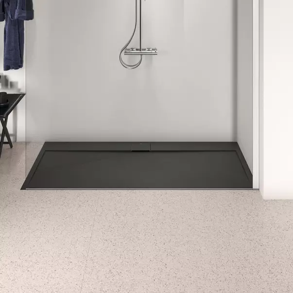 Cadita de dus dreptunghiulara Ideal Standard i.life Ultra Flat S negru intens 180x80 cm [3]