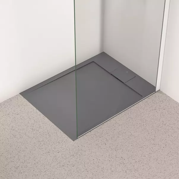 Cadita de dus dreptunghiulara Ideal Standard i.life Ultra Flat S gri asfaltic 90x70 cm [2]