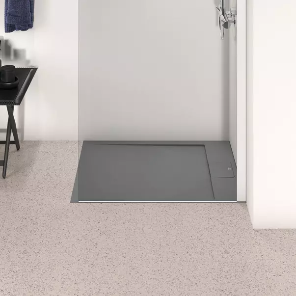 Cadita de dus dreptunghiulara Ideal Standard i.life Ultra Flat S gri asfaltic 90x70 cm [3]