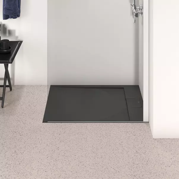Cadita de dus dreptunghiulara Ideal Standard i.life Ultra Flat S negru intens 90x70 cm [3]