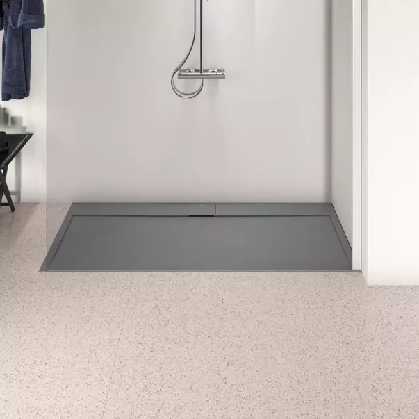 Cabine de dus dreptunghiulare - Cadita de dus dreptunghiulara Ideal Standard i.life Ultra Flat S gri asfaltic 170x80 cm