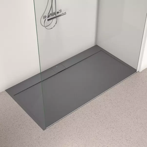 Cadita de dus dreptunghiulara Ideal Standard i.life Ultra Flat S gri asfaltic 170x90 cm [2]