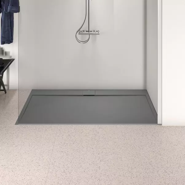 Cadita de dus dreptunghiulara Ideal Standard i.life Ultra Flat S gri asfaltic 170x90 cm [3]