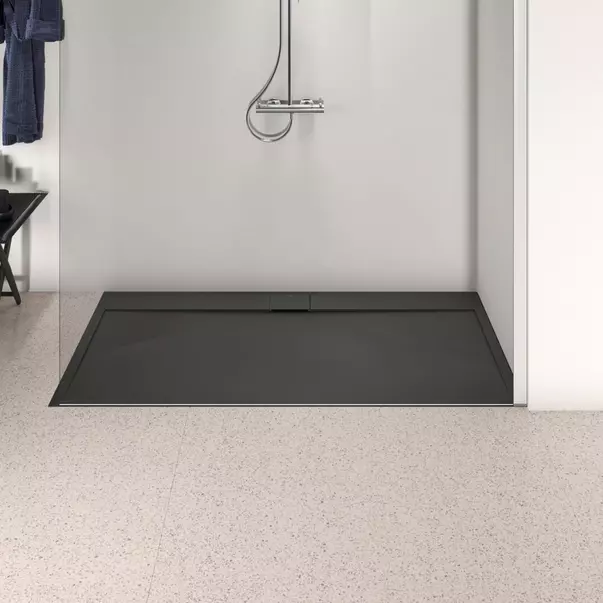 Cadita de dus dreptunghiulara Ideal Standard i.life Ultra Flat S negru intens 170x90 cm [3]