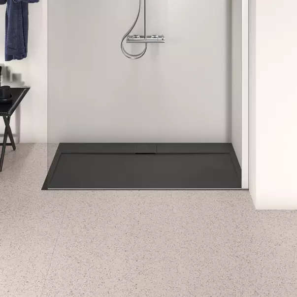 Cabine de dus dreptunghiulare - Cadita de dus dreptunghiulara Ideal Standard i.life Ultra Flat S negru intens 140x70 cm