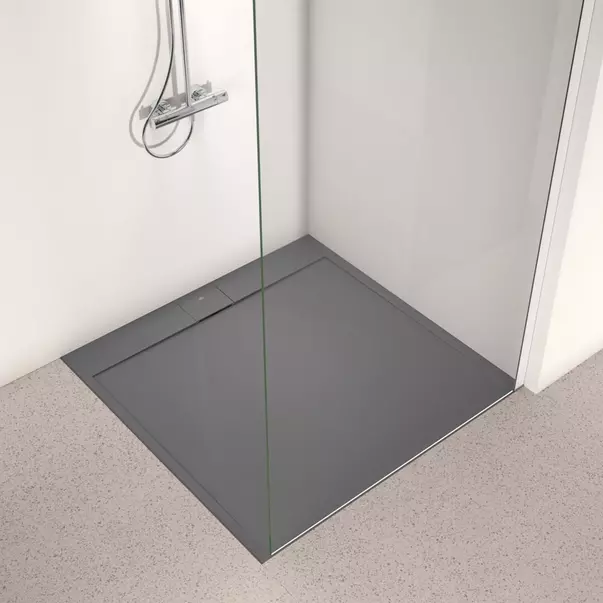 Cadita de dus patrata Ideal Standard i.life Ultra Flat S gri asfaltic 120x120 cm [2]