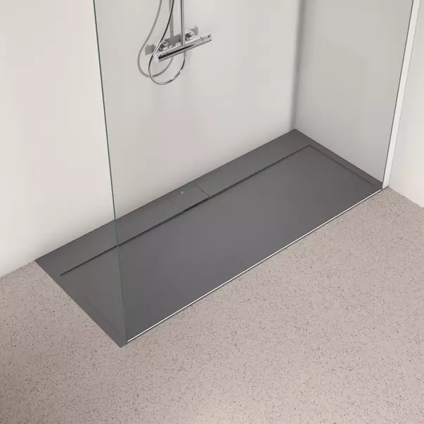 Cadita de dus dreptunghiulara Ideal Standard i.life Ultra Flat S gri asfaltic 170x70 cm [2]