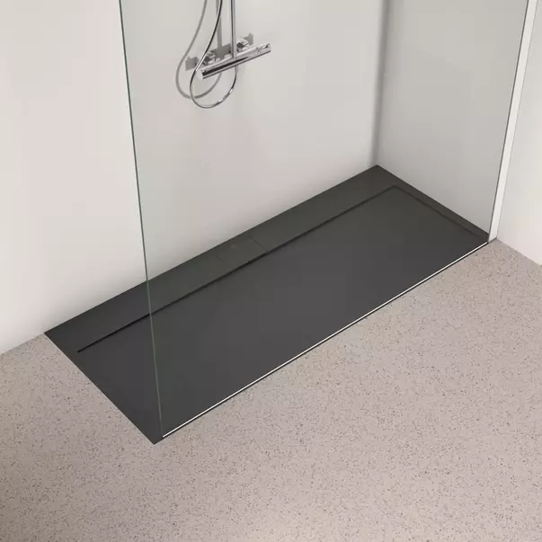 Cabine de dus dreptunghiulare - Cadita de dus dreptunghiulara Ideal Standard i.life Ultra Flat S negru intens 170x70 cm