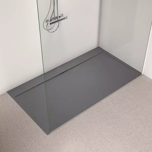 Cadita de dus dreptunghiulara Ideal Standard i.life Ultra Flat S gri asfaltic 180x100 cm [2]