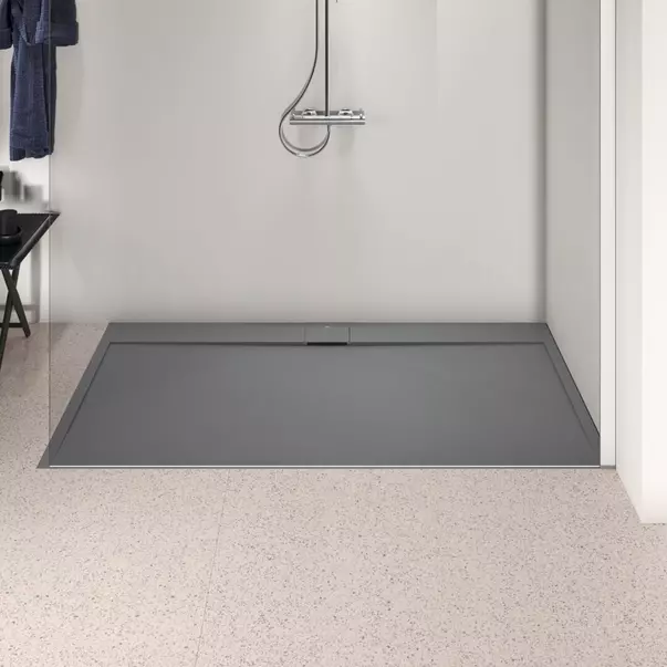 Cadita de dus dreptunghiulara Ideal Standard i.life Ultra Flat S gri asfaltic 180x100 cm [3]