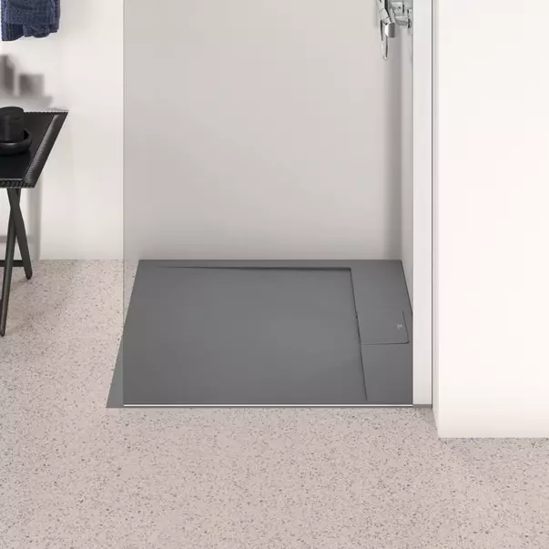 Cadita de dus patrata Ideal Standard i.life Ultra Flat S gri asfaltic 70x70 cm [3]
