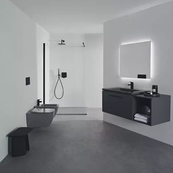  Dulapuri baie - Dulap lateral mediu suspendat Ideal Standard i.life B gri quartz mat 40 cm