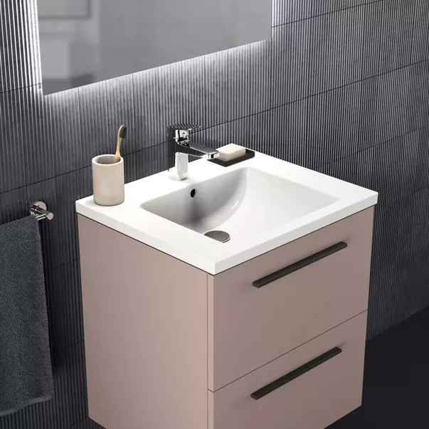 Dulap baza suspendat Ideal Standard i.life B gri - bej mat 2 sertare 60 cm [3]