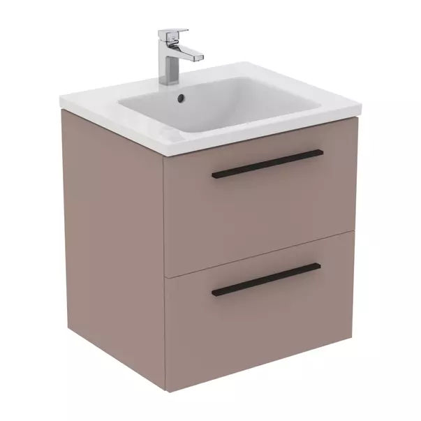 Dulap baza suspendat Ideal Standard i.life B gri - bej mat 2 sertare 60 cm [7]