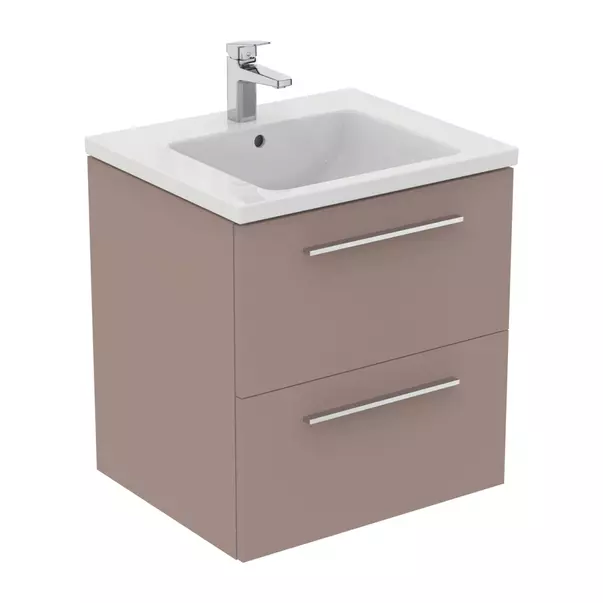 Dulap baza suspendat Ideal Standard i.life B gri - bej mat 2 sertare 60 cm [9]