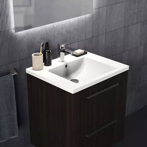  Dulapuri baie - Dulap baza suspendat Ideal Standard i.life B finisaj stejar cafeniu 2 sertare 60 cm