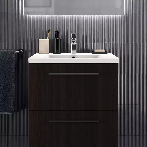 Dulap baza suspendat Ideal Standard i.life B finisaj stejar cafeniu 2 sertare 60 cm [3]