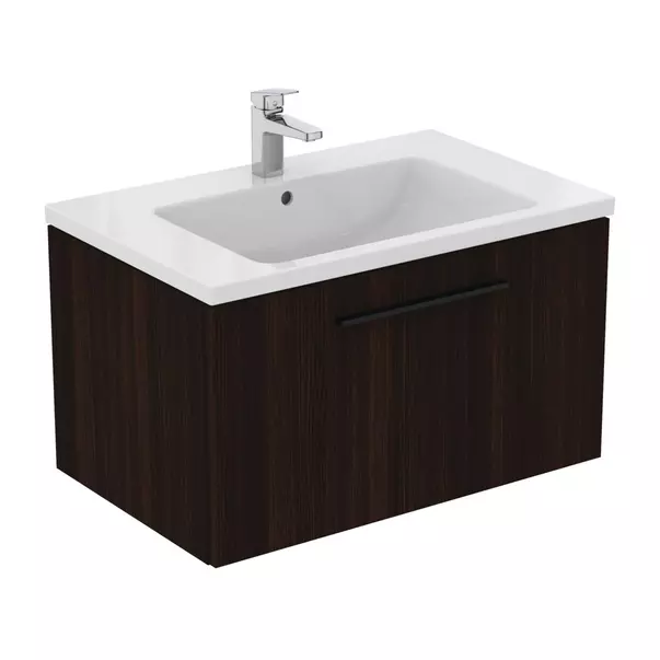 Dulap baza suspendat Ideal Standard i.life B finisaj stejar cafeniu 1 sertar 80 cm [4]