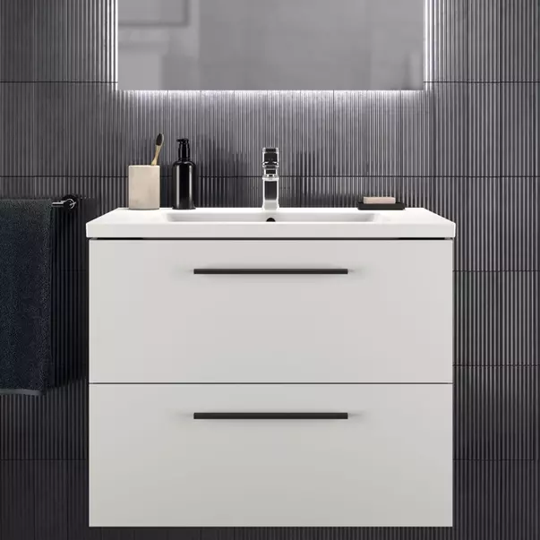  Dulapuri baie - Dulap baza suspendat Ideal Standard i.life B alb mat 2 sertare 80 cm