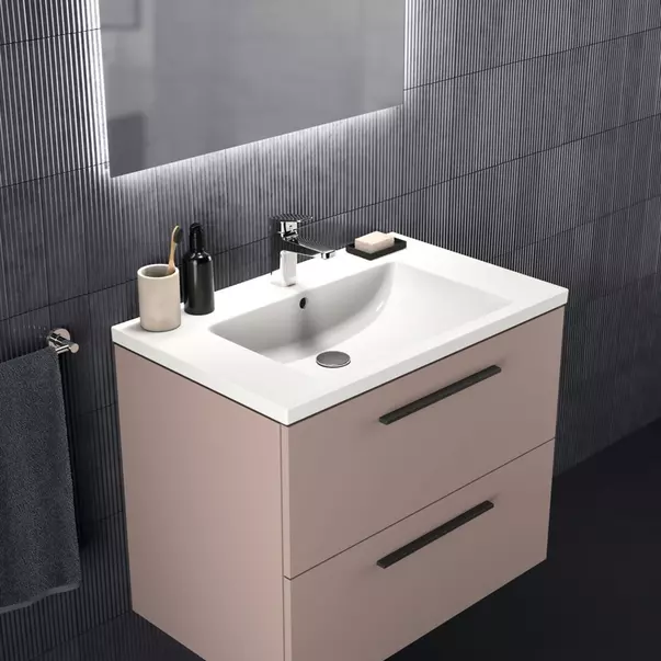 Dulap baza suspendat Ideal Standard i.life B gri - bej mat 2 sertare 80 cm [4]
