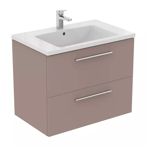 Dulap baza suspendat Ideal Standard i.life B gri - bej mat 2 sertare 80 cm [8]