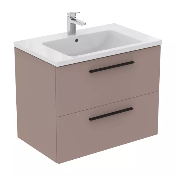 Dulap baza suspendat Ideal Standard i.life B gri - bej mat 2 sertare 80 cm [9]