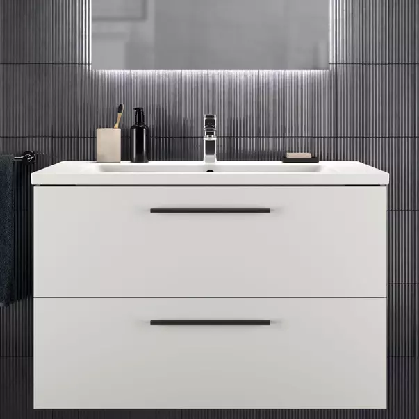  Dulapuri baie - Dulap baza suspendat Ideal Standard i.life B alb mat 2 sertare 100 cm
