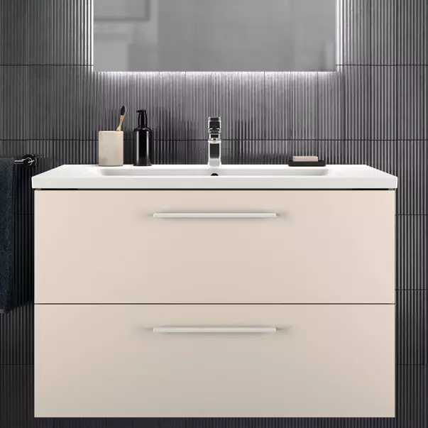 Dulap baza suspendat Ideal Standard i.life B bej nisipiu mat 2 sertare 100 cm [3]